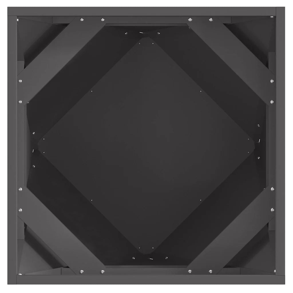 Fioriera-Vaso da Esterno-Contenitore per Piante Nero 50 x 50 x 50 cm Acciaio