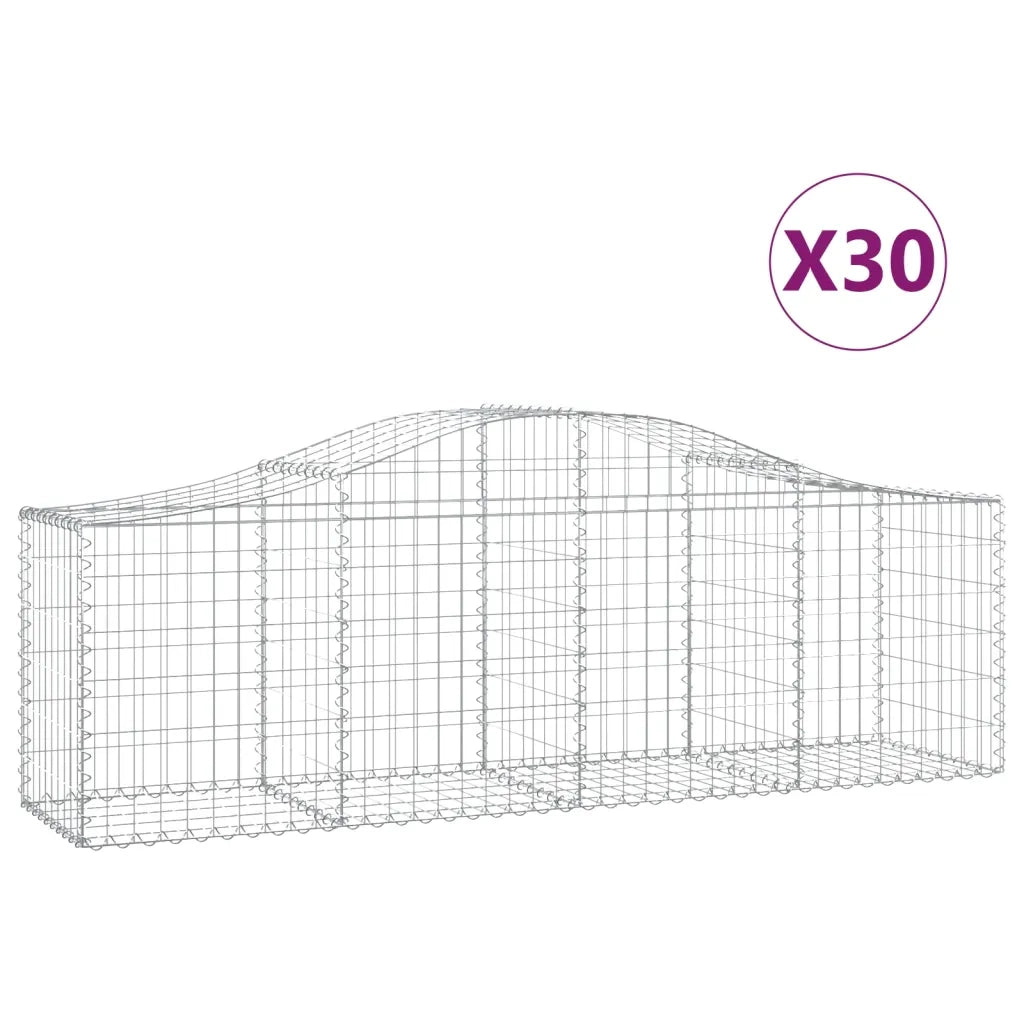 Cesti Gabbioni ad Arco 30 pz 200x50x60/80 cm Ferro Zincato