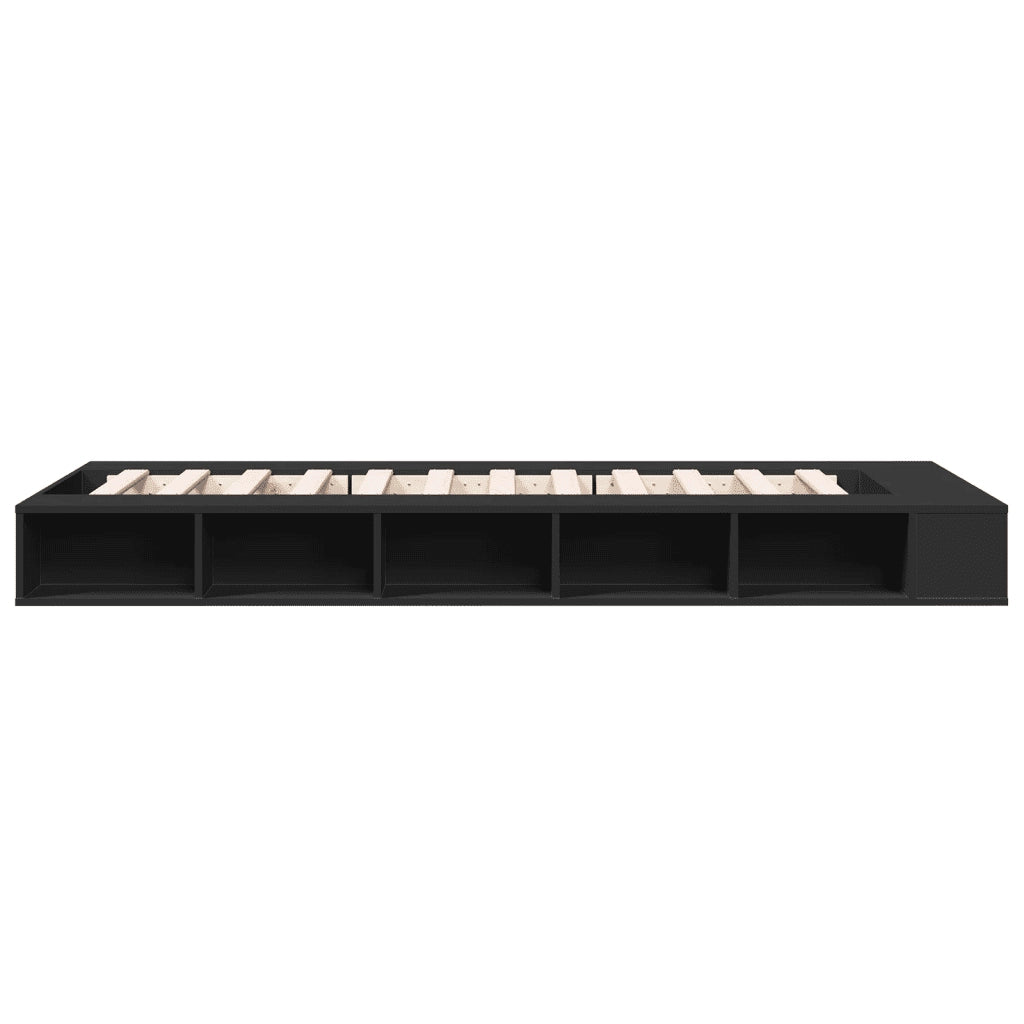 Giroletto-Struttura Letto Nero 100x200 cm in Legno Multistrato 952468