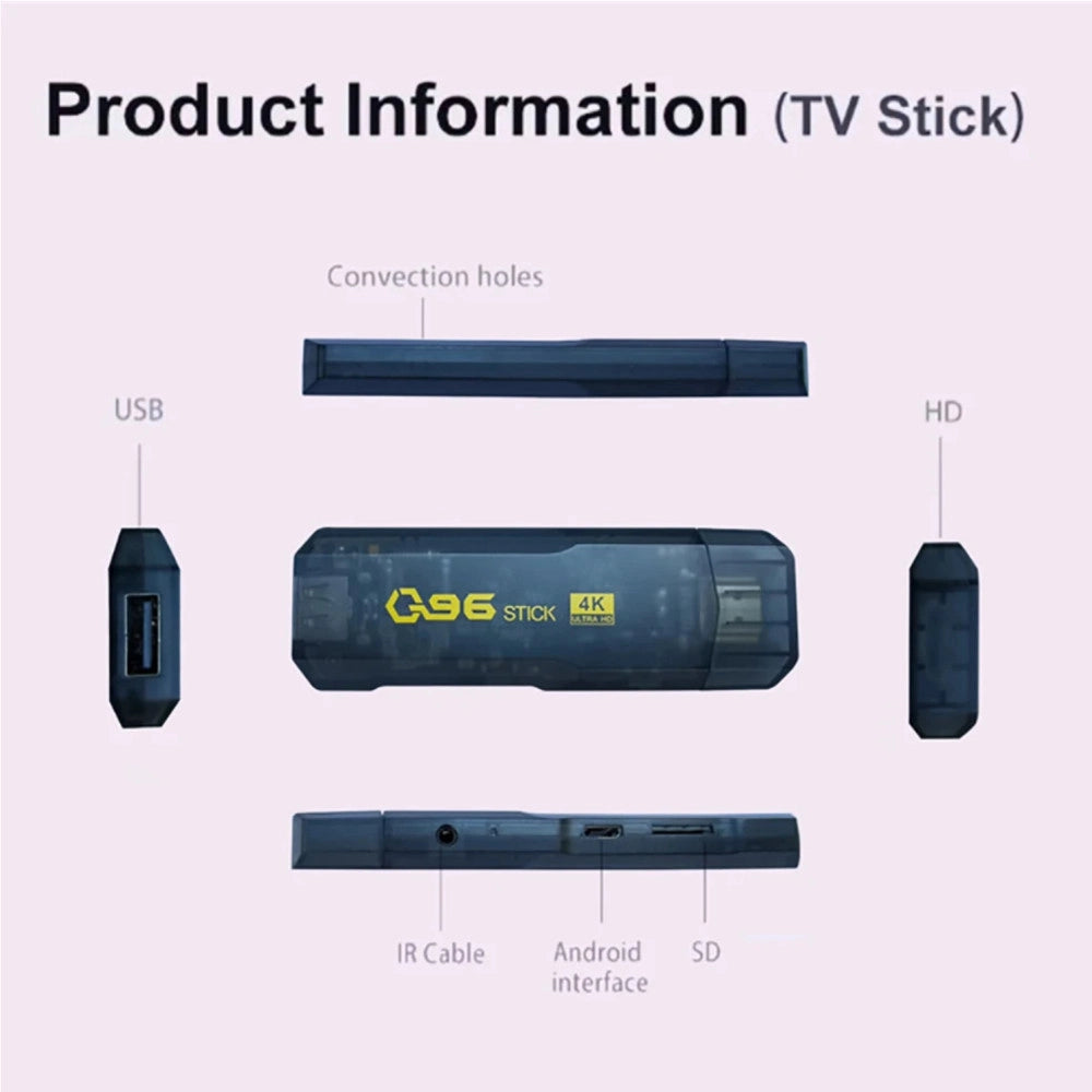 Trade Shop - Tv Stick 4k Ultra Hd Con Telecomando Lettore Multimediale 16gb+256gb Androidtv -