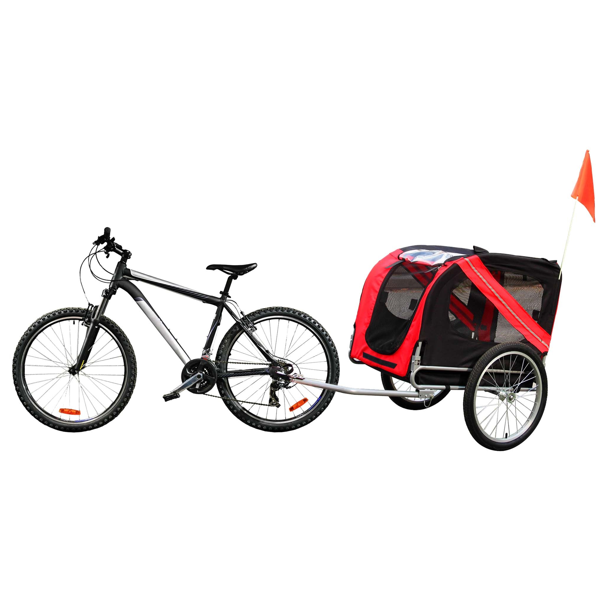 Rimorchio per cani bici, con gancio girevole di sicurezza, zanzariera e copertura antipioggia