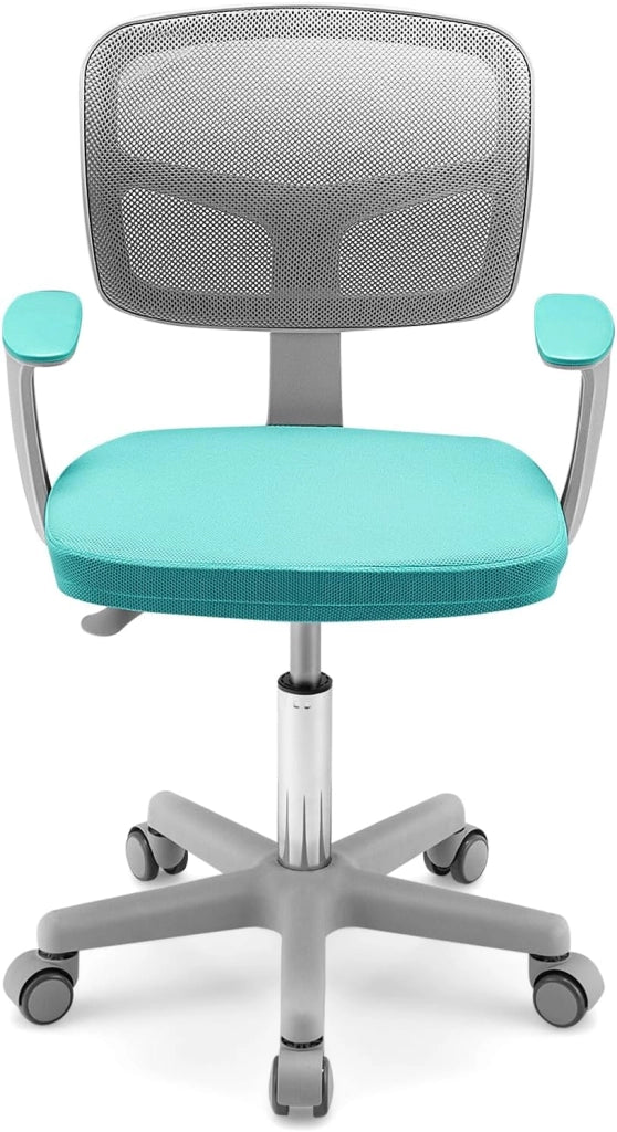 Sedia per Scrivania per Bambini, Sedia per Computer per Bambini con Altezza Regolabile, Ruote con Freni, Sedile Girevole a Rete, Sedia Ergonomica per Bambini 3-10 Anni (Menta verde)
