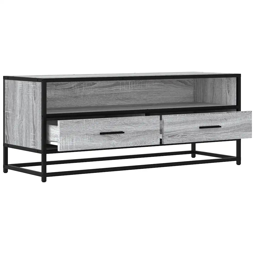 Mobile TV Grigio Sonoma 100x34,5x40cm Legno Multistrato Metallo