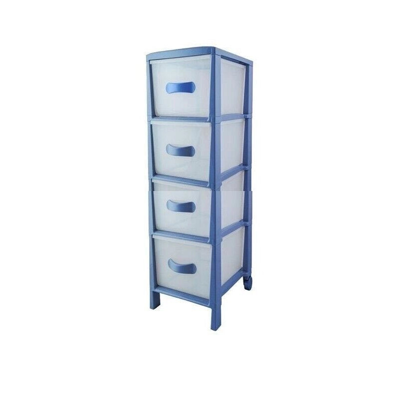CASSETTIERA SALVASPAZIO FUTURA SLIM 4 CASSETTI 30 X 38 X H82 BLU AVON