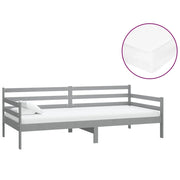 Divano letto | Sof¨¤ letto | Letto singolo con Materasso 90x200 cm Grigio in Legno di Pino