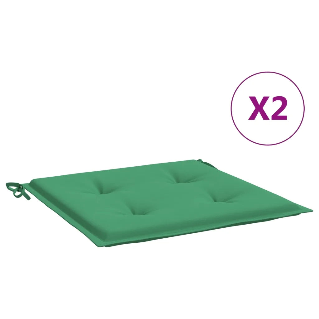 Cuscini per Sedia 2 pz Verdi 50x50x4 cm in Tessuto Oxford 47598