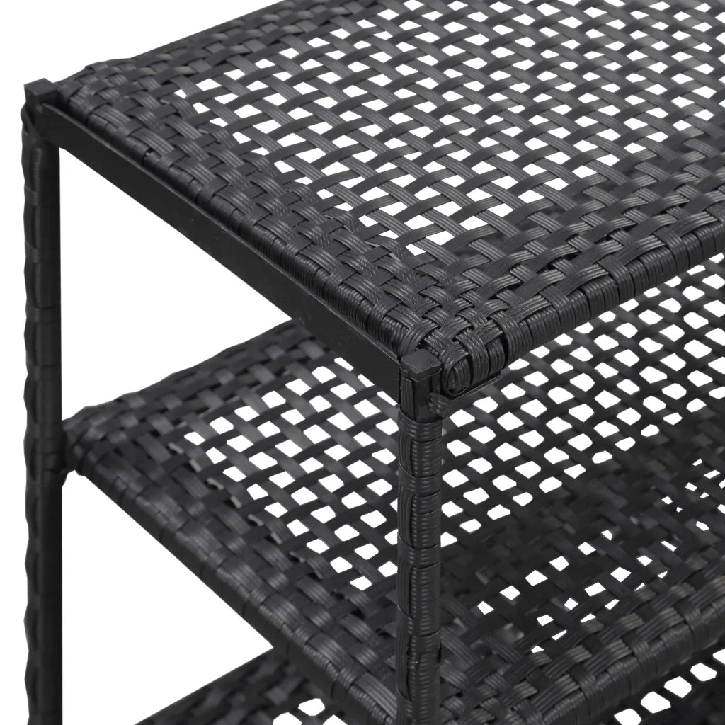 Scarpiera Nera 50x30x120 cm in Polyrattan 46977