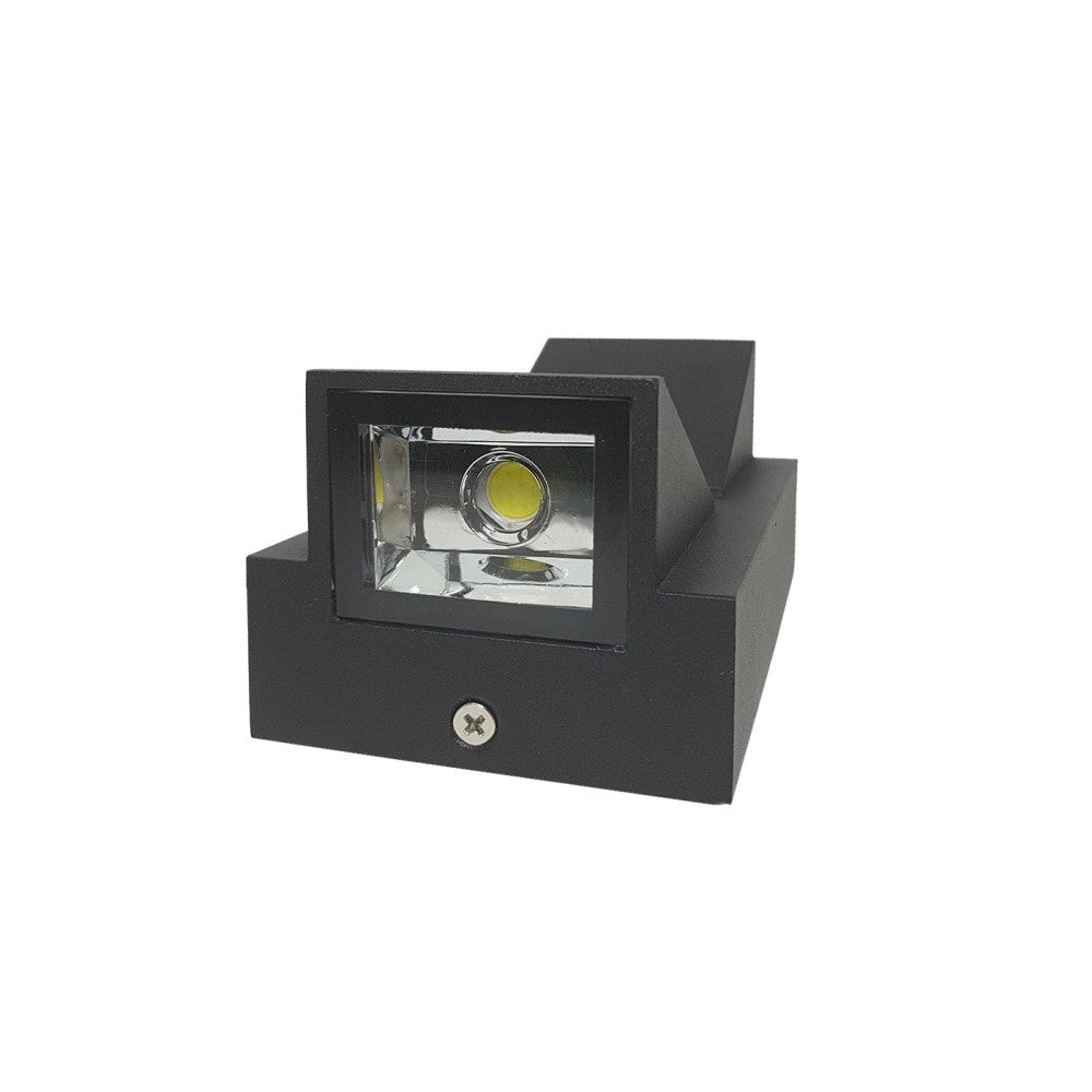 Trade Shop - Applique Lampada Faretto Per Uso Esterno A Led Luce 6500k 10w Nero Luce A 2 Vie -