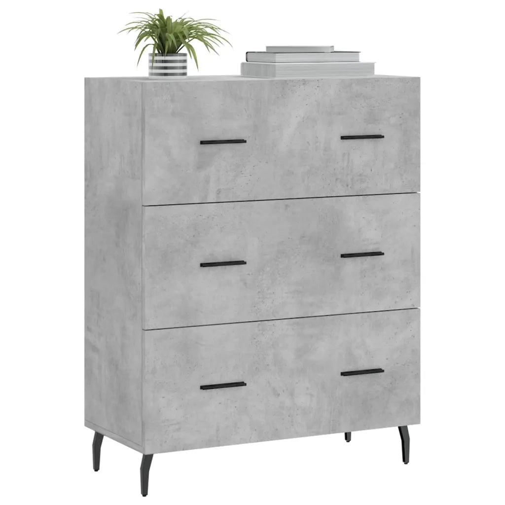 Credenza Grigio Cemento 69,5x34x90 cm in Legno Multistrato 827872
