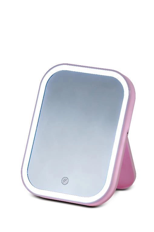 Specchio da appoggio trucco luminoso con led 13,5 x 2 x 18 cm