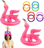 Set di Flamingo per Bambini - Giochi da Bagno - Giochi per Feste Estive - Giochi da Esterno - Set con 2 Copricapi/4 Anelli