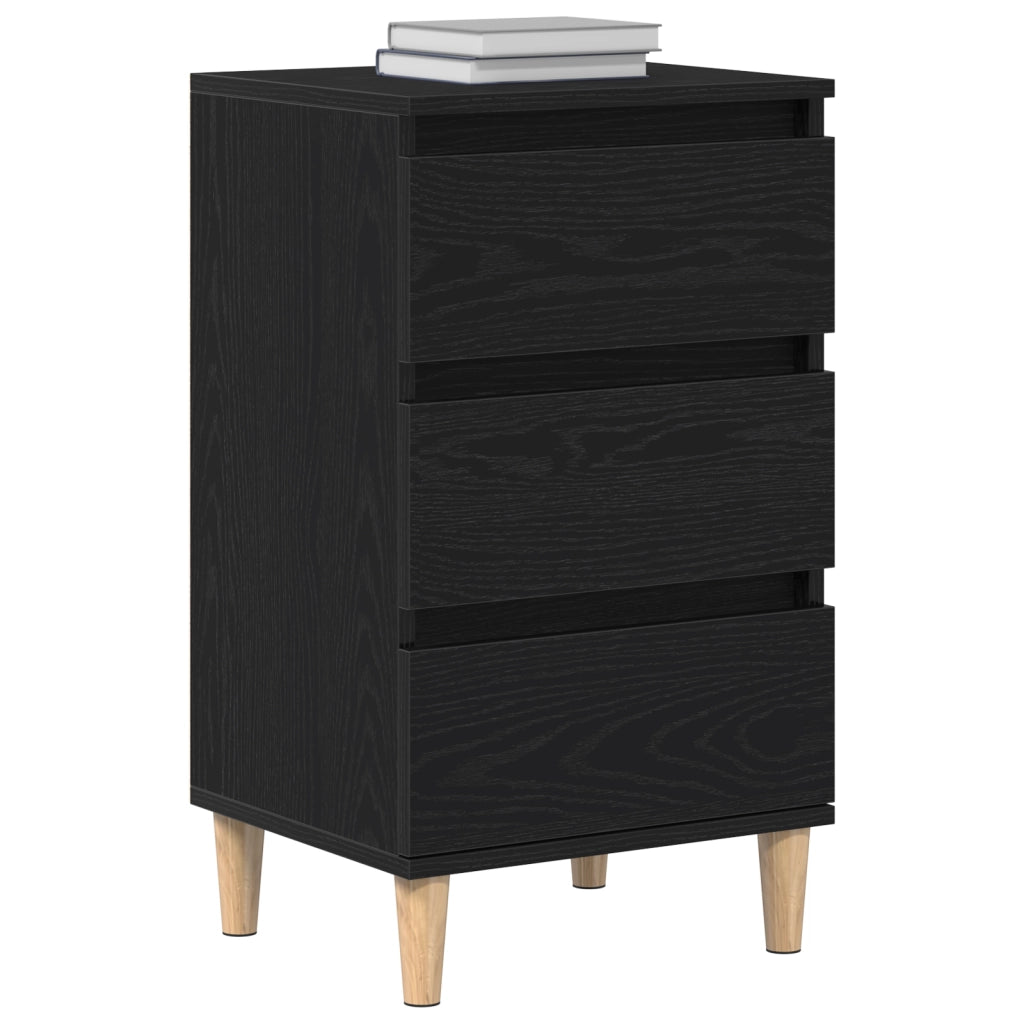 Comodino  Nero Rovere 40x35x70 cm Legno ingegnerizzato