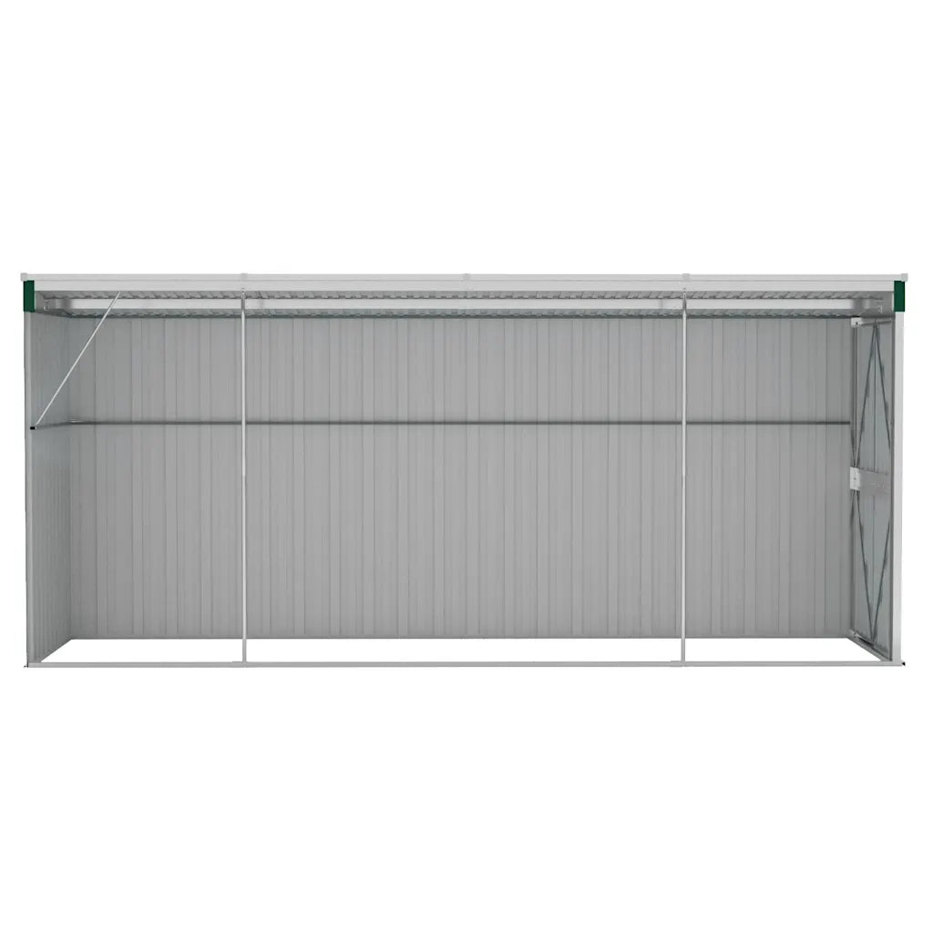 Capanno Giardino a Parete Verde 118x382x178 cm Acciaio Zincato 316229