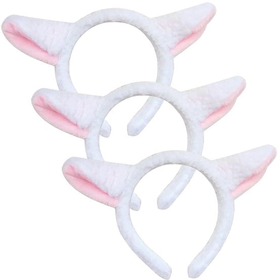 Set di 3 pezzi di fascia per animali in peluche - orecchini - cappello - decorazione - costume - festa