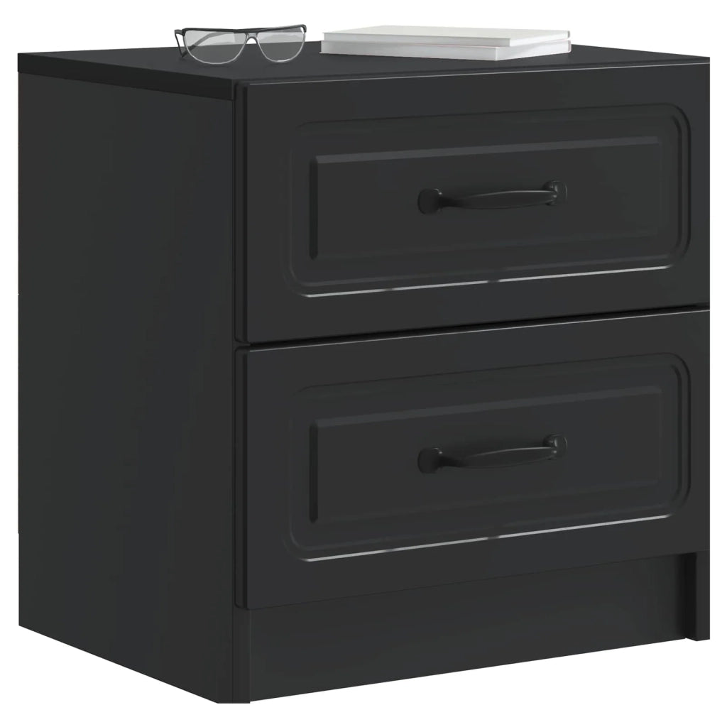 Set di 2 Comodini | Armadio da Notte | Mobiletto da notte con cassetto Nero 43 x 34,5 x 44,5 cm