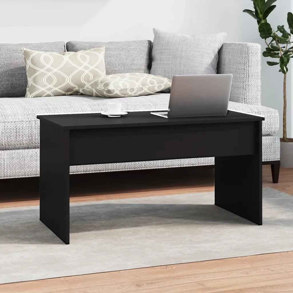 Tavolino da Salotto Nero 102x50,5x52,5 cm in Legno Multistrato 809630