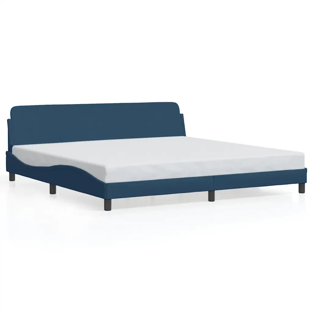 Letto matrimoniale | Letto per adulti | Giroletto Dover Blu 200x200 cm in Tessuto