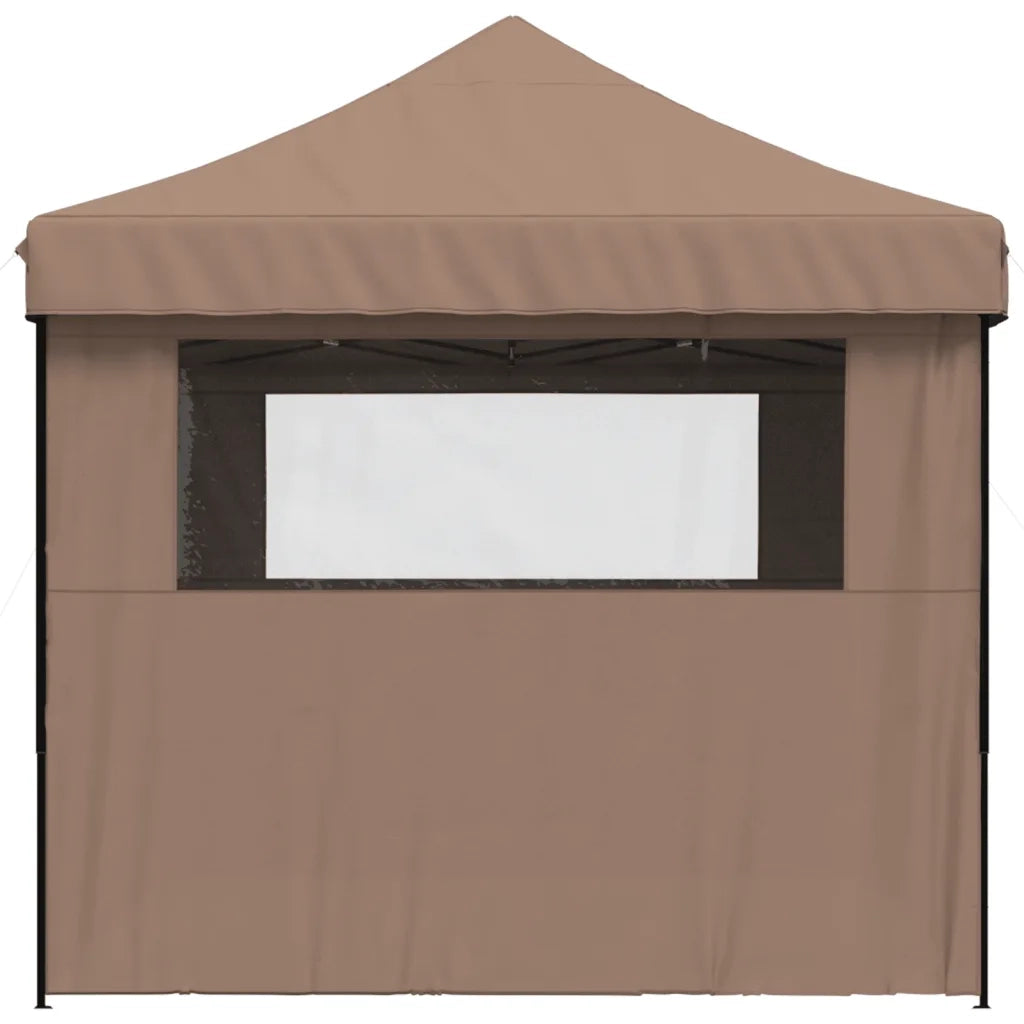 Tendone per Feste Pieghevole Pop-Up con 4 Pareti Marrone 4004980