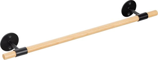 Handdoekrek in legno di bambù 435 cm di lunghezza per installazione a parete con accessori di fissaggio - asciugamani per bagno