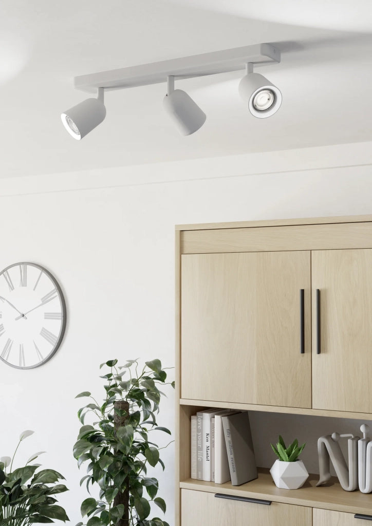 Faretti E Spot Moderno Camaldoli Acciaio Bianco 3 Luci Gu10 Ip20