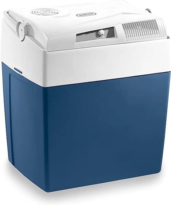 Cassa di Raffreddamento Elettrica - Portatile Raffreddante - Attività all'Aperto - Doppio Sistema di Alimentazione - 26 Litri - Blu