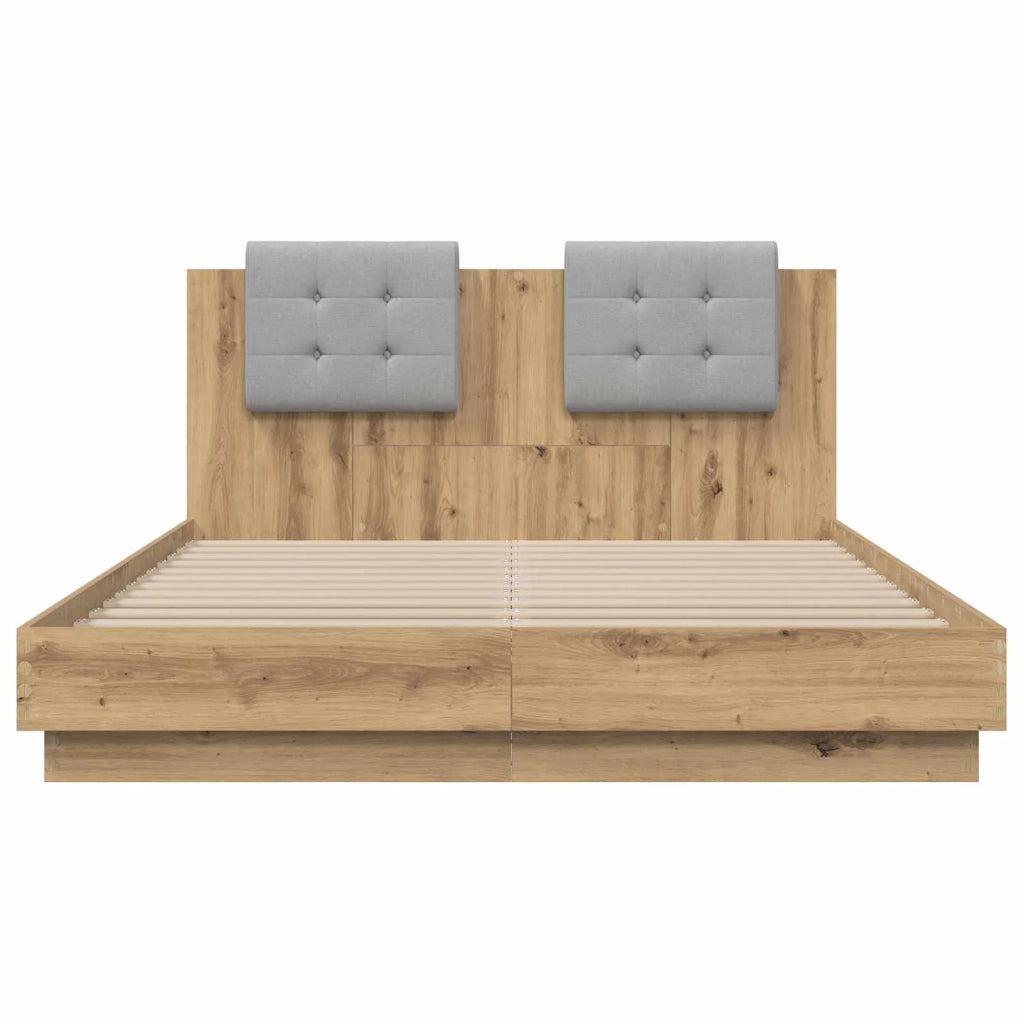 Struttura letto con testata Rovere artigianale 120 x 200 cm