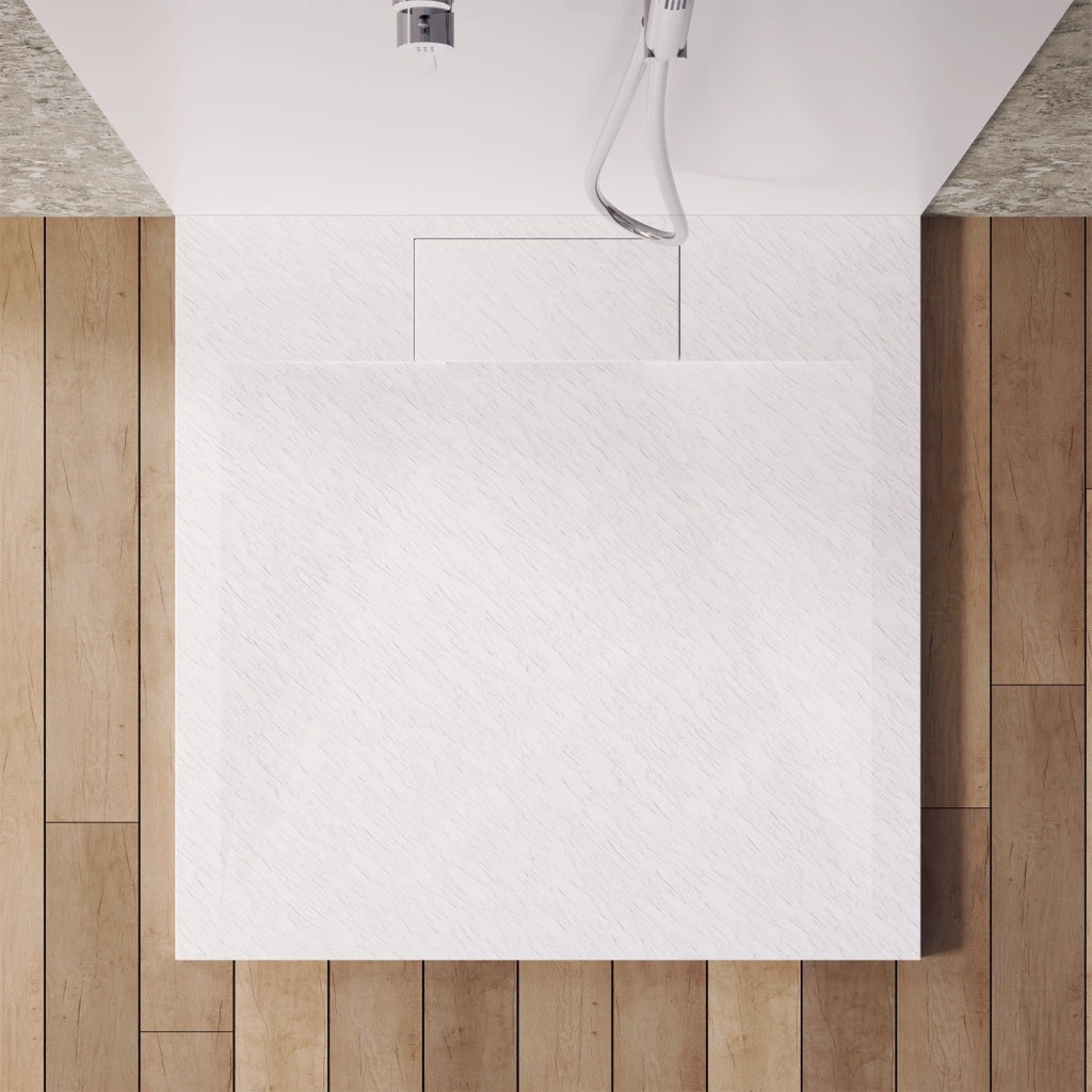 Piatto doccia 80x80 effetto pietra colore bianco | Cosmos
