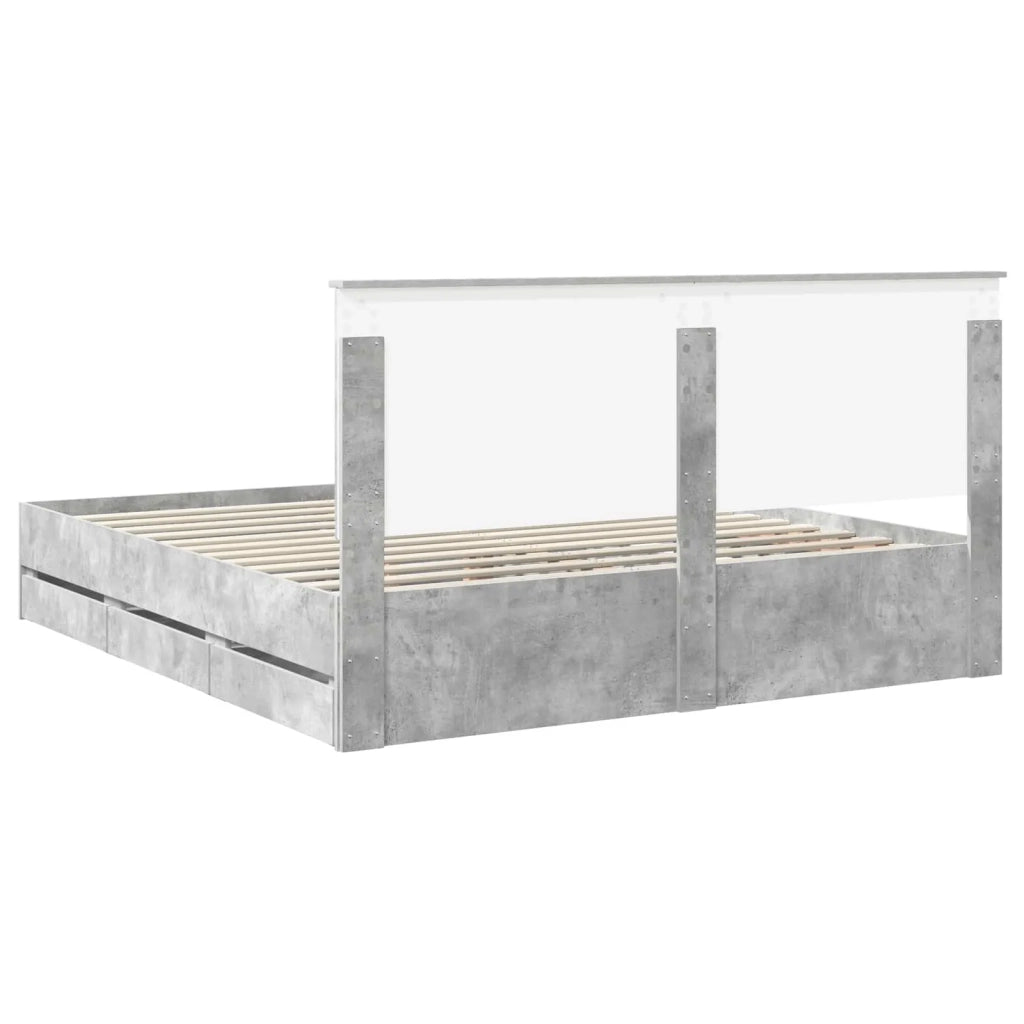 Struttura del letto con cassetto Grigio cemento 180 x 200 cm 3409436