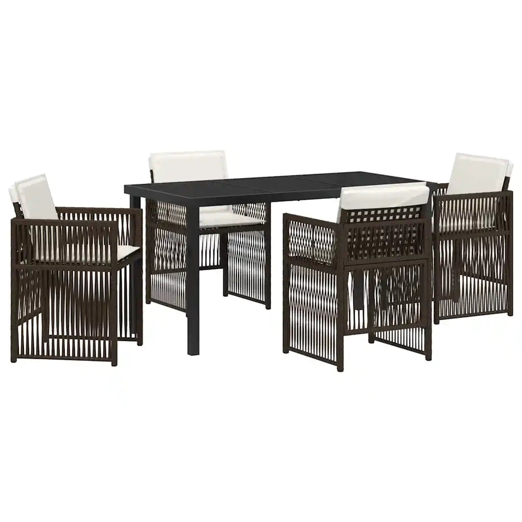 Set da Pranzo per Giardino 5 pcs Marrone 3380658
