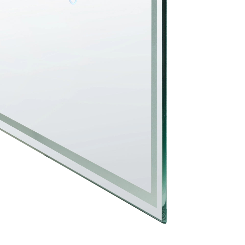 Specchio da parete a LED per camera da letto e bagno 100 x 100 cm argento stile moderno contemporaneo bagno illuminazione