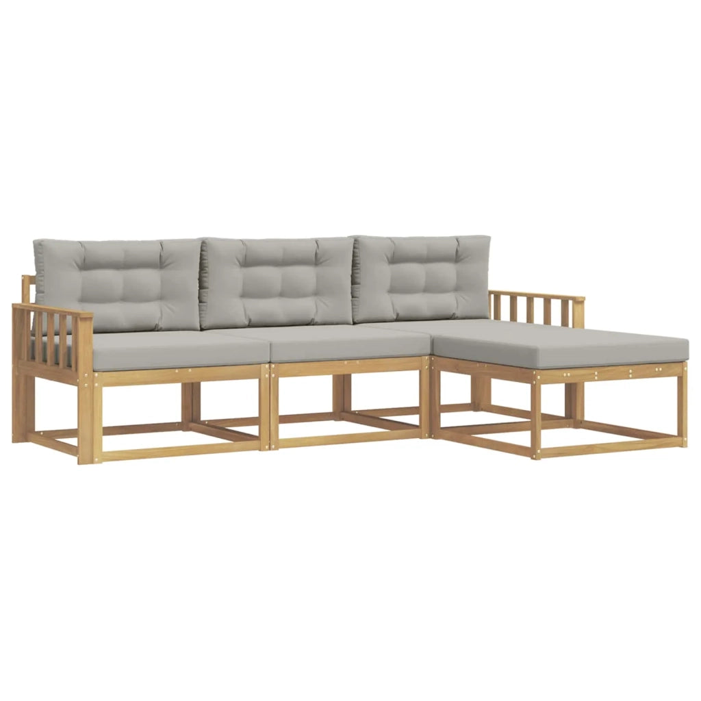 Set di divani da esterno 4 pcs Bianco e Grigio Chiaro 3386265