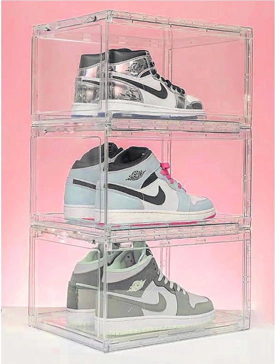 Cassettiere a Stacking Acrilica Chiara Dimensione 14 - Porta Magnetica - Porta di Accesso 3X