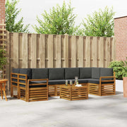 Set di divani da esterno con cuscino 8 pcs Naturale e Antracite