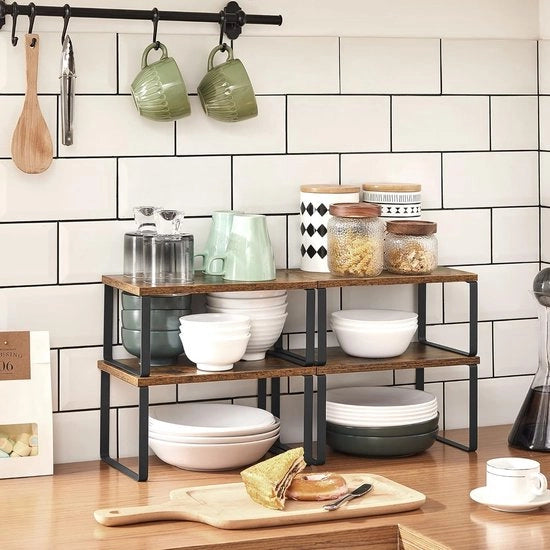 Set di 4 pannelli da cucina pieghevoli, griglia per erbe estensibile per organizzazione dei cassetti