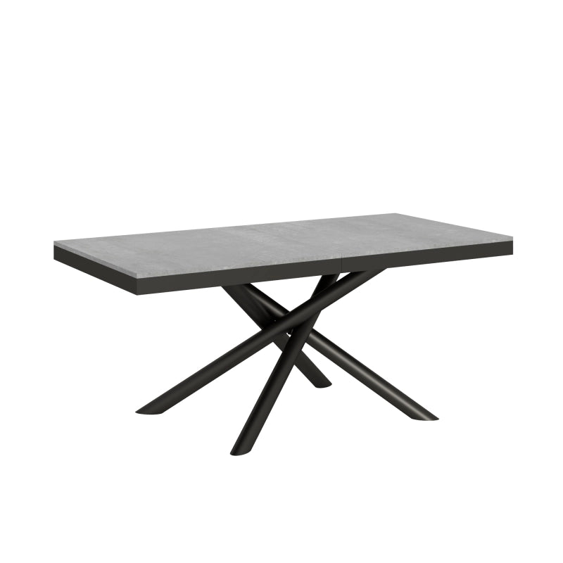 Tavolo allungabile 90x180/440 cm Famas Evolution telaio Antracite - Cemento