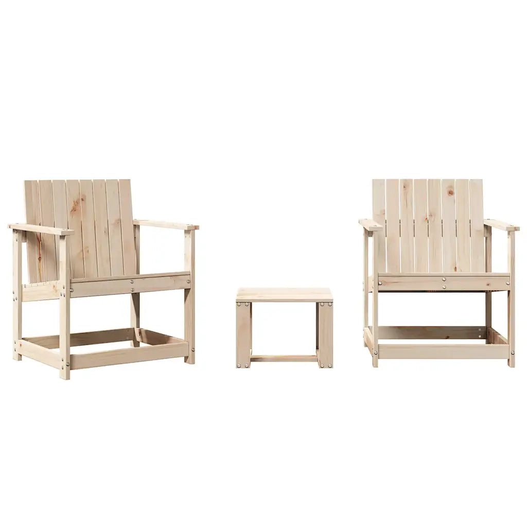 Set Salotto da Giardino 3 pz in Legno Massello di Pino 832630