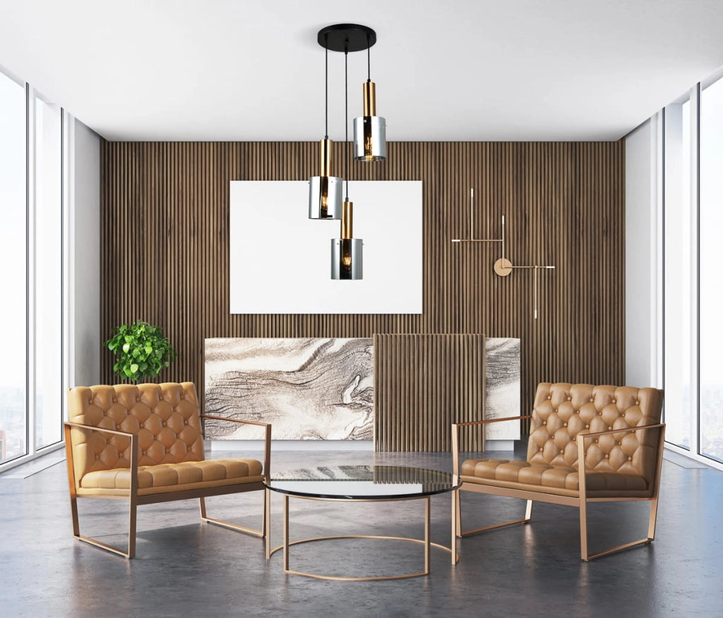 Lampadario Italux Sardo moderno ottone vetro nero 3xE27