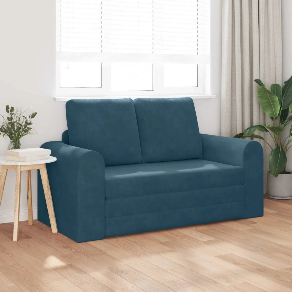 Divano letto | Sof¨¤ letto | Letto singolo Blu 148 x 71 x 83 cm Velluto