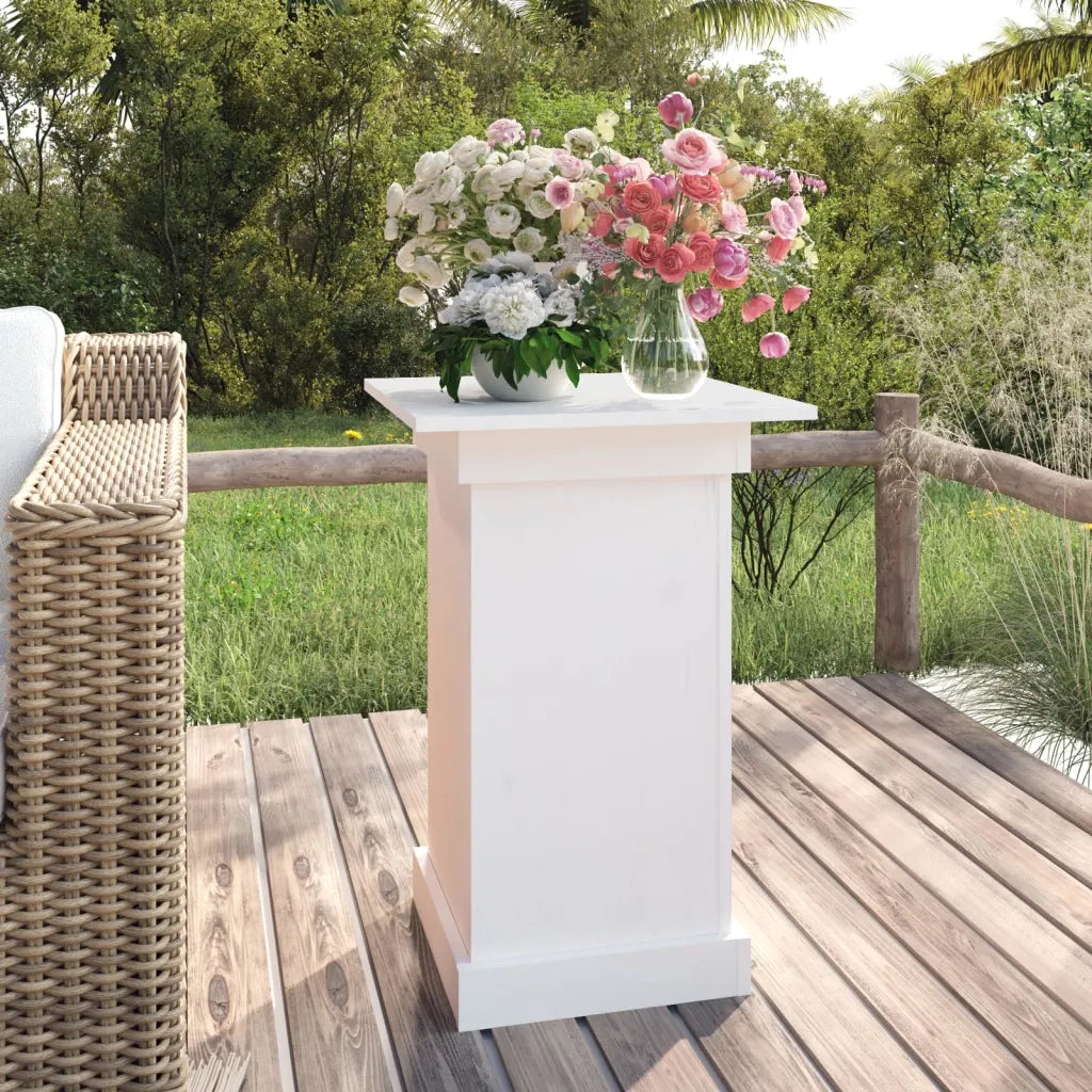 Portafiori | Sostegno per piante bianco 40x40x60 cm in Legno Massello di Pino