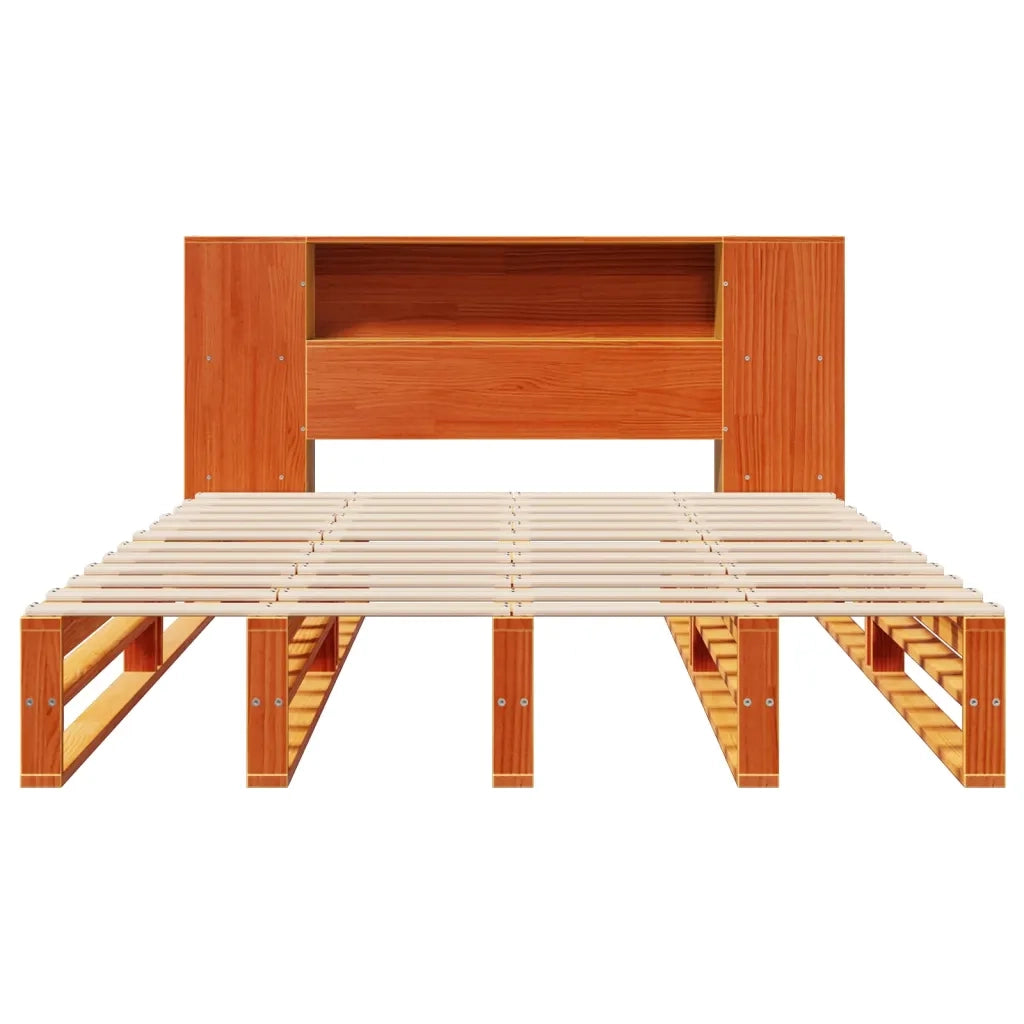 Letto Libreria senza Materasso Marrone Cera 135x190 cm Legno 3323895