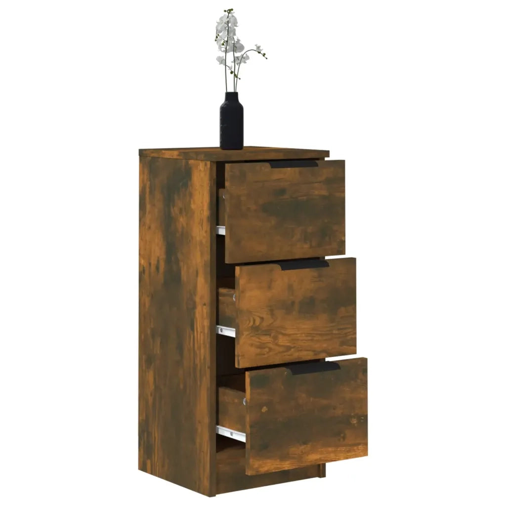 Credenze 2 pz | Madia | Buffet da pranzo | Armadio da pranzo Rovere Fumo 30x30x70 cm in Legno Multistrato