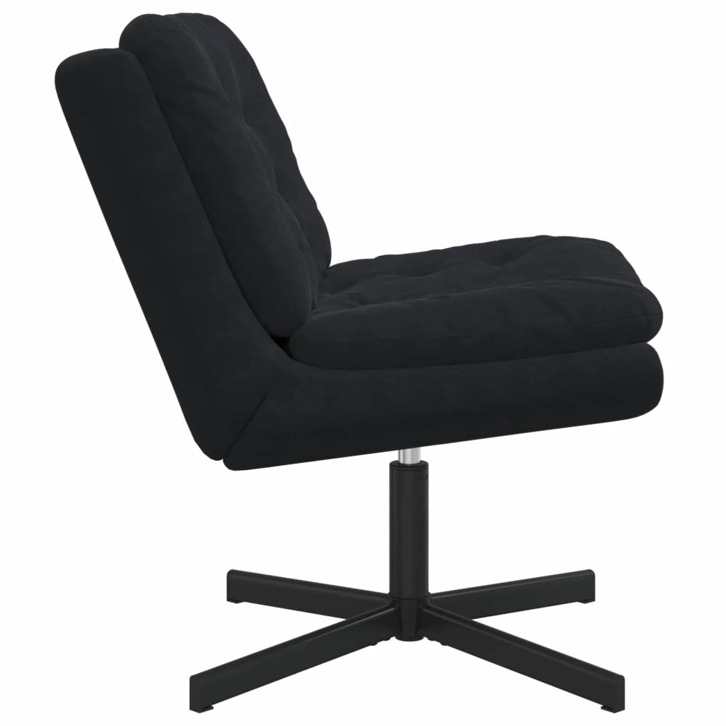 Poltrona Relax con Base-Poltroncina Girevole Nero 63 x 75 x 76 cm Velluto