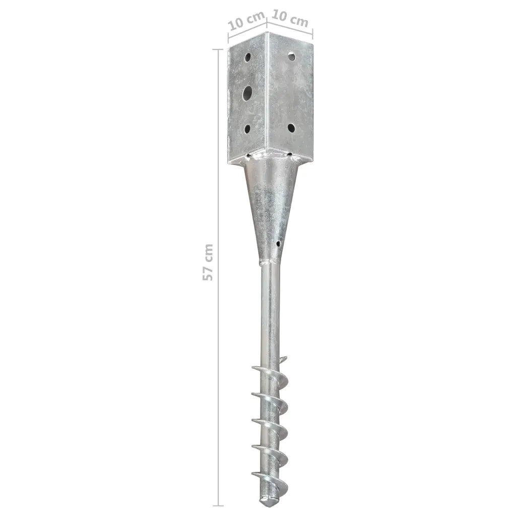 Picchetti di Terra 6 pz Argento 10x10x57 cm in Acciaio Zincato 145442