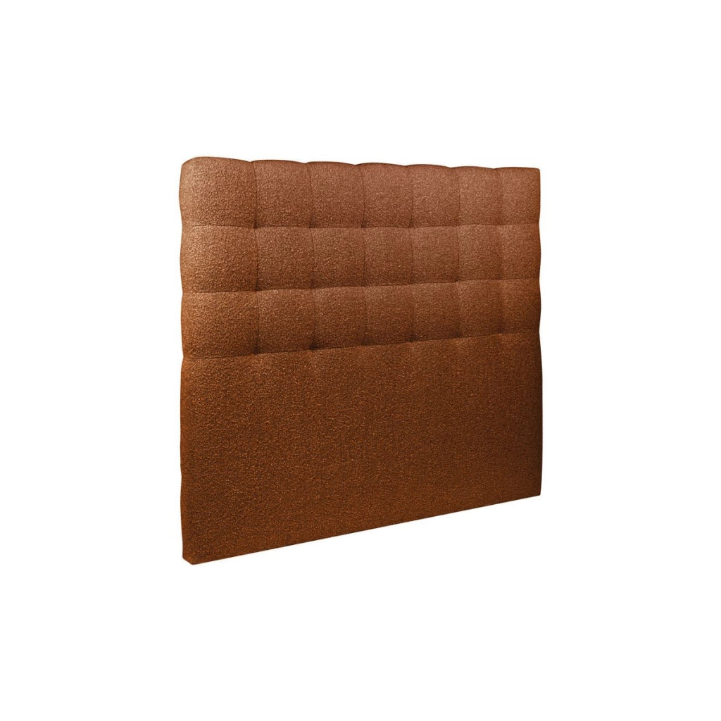 Letto 140x200 cm con testata imbottita - tessuto bouclé