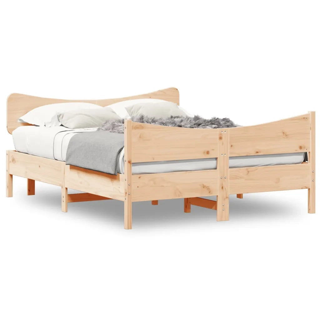 Letto senza Materasso 135x190 cm in Legno Massello di Pino 3216396