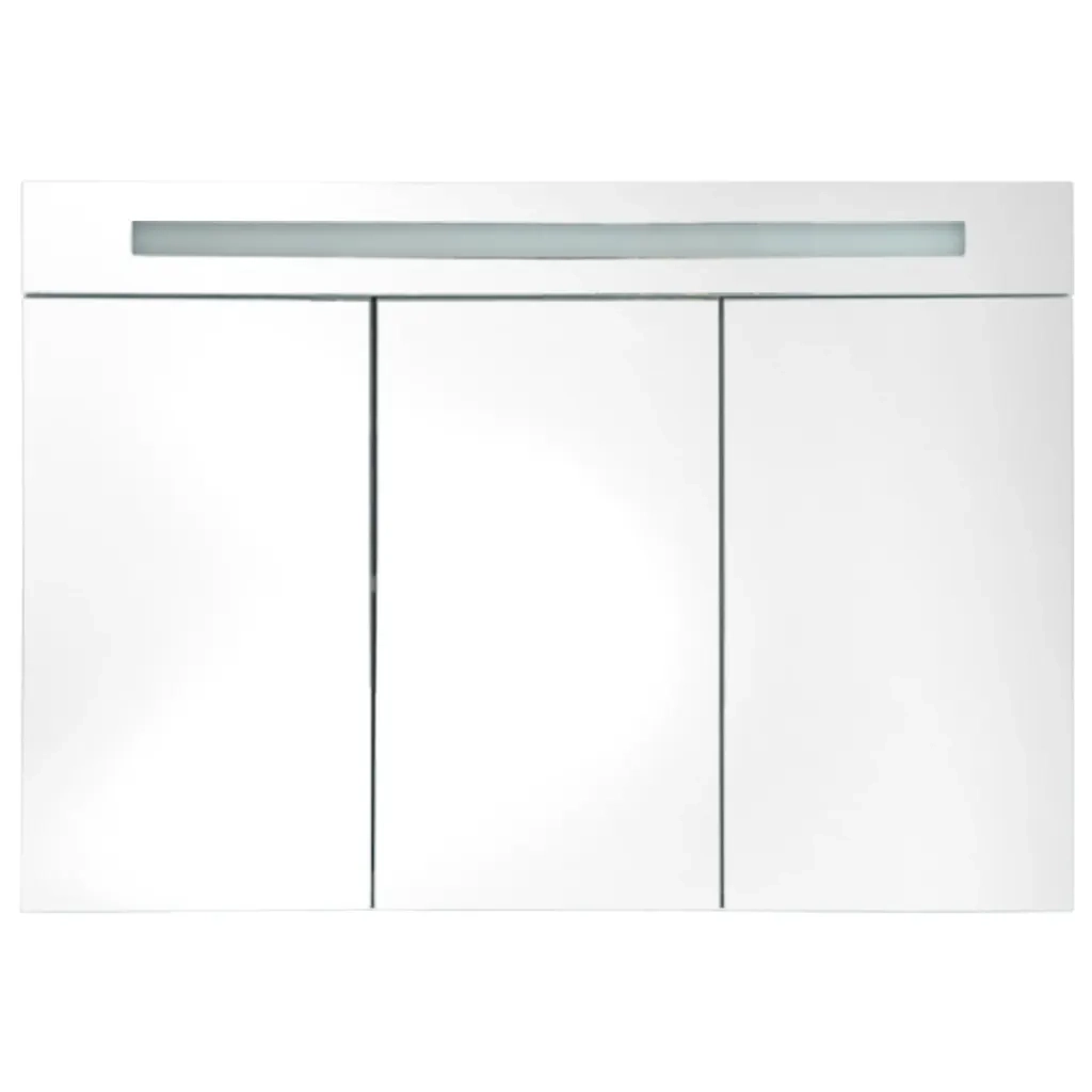 Armadietto Bagno con Specchio e LED 88x13x62 cm 285121