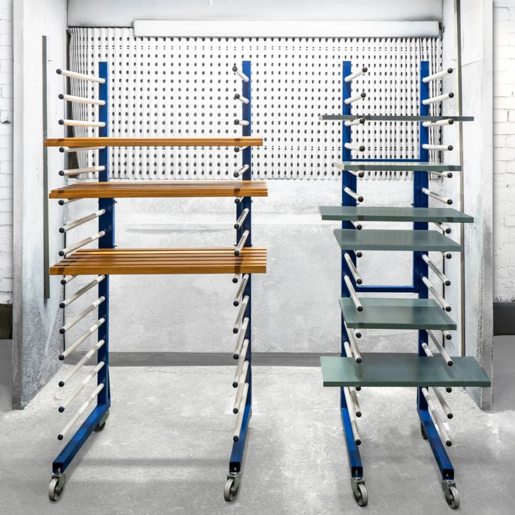 Carrello per Asciugatura Vernici a Spruzzo Combinato x 3 con 4 ruote resistenti 375 kg di capacità