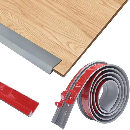 Profilo di transizione autofibro 3x3cm, striscia di transizione in PVC per differenze di altezza di pavimento da 2 a 5mm, profilo di transizione per soglie, striscia di transizione per pavimenti in parquet e tappeti in laminato (grigio)