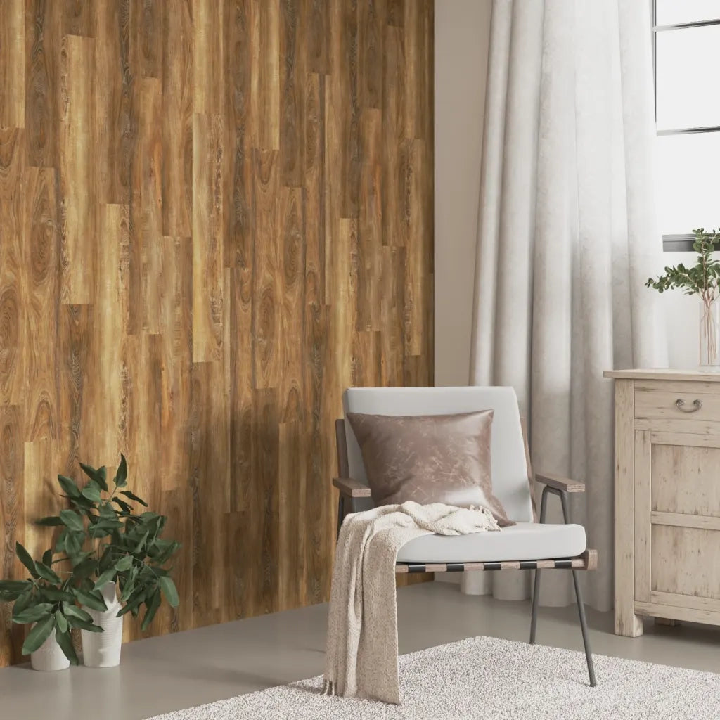 Pannelli da Parete Effetto Legno Marrone PVC 2,06 m² 351819