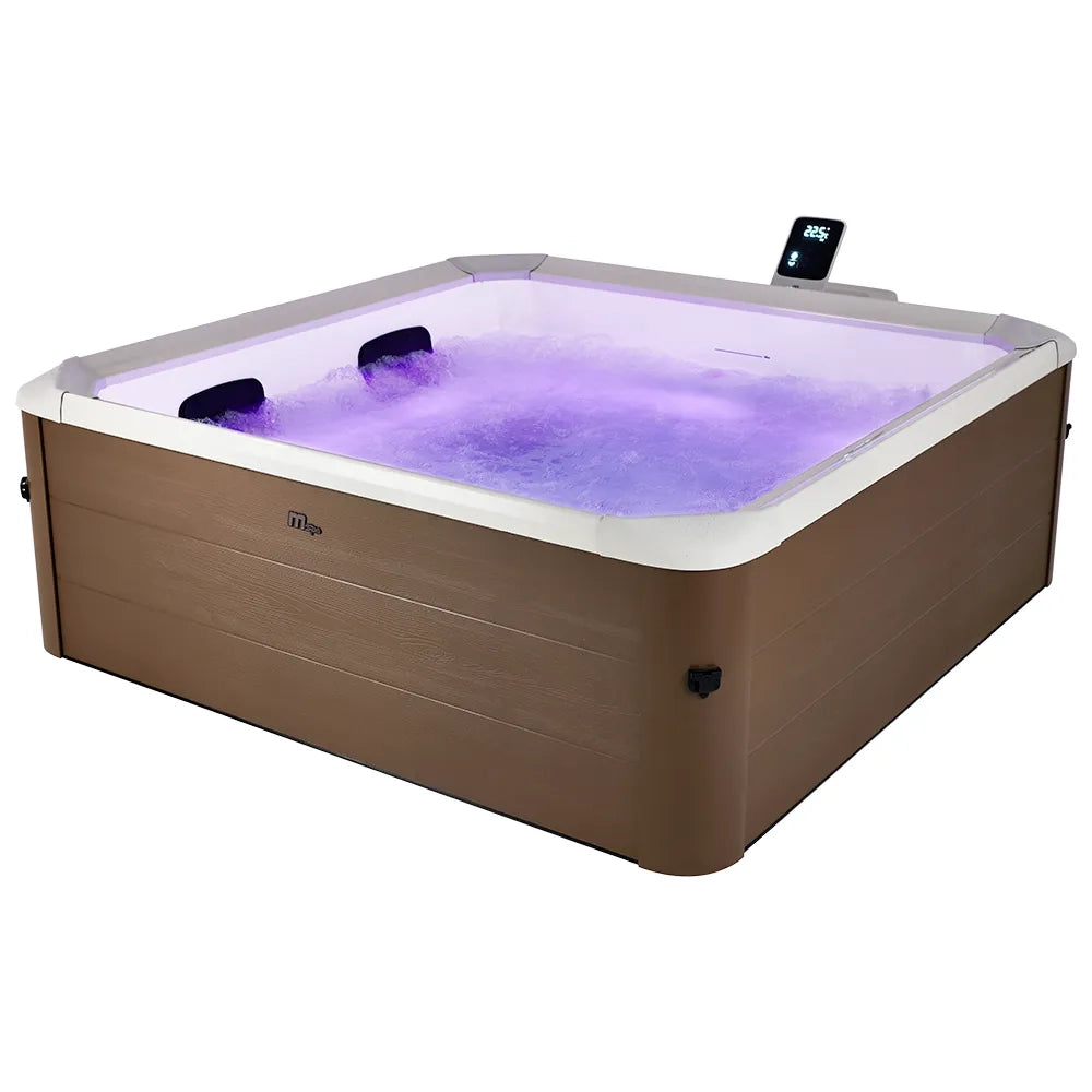 Tempo Style -  Piscina Idromassaggio Quadrata Mspa Oslo Amber Aero Plus F-AM063WAP (6 Posti) | 180 x 180 x 65cm | 1150 litri | 140 getti d'aria massaggianti a 3 velocità | 8 Idrogetti | Copertura termica inclusa